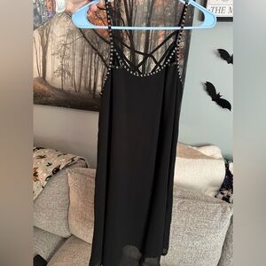 Forever 21 black embellished flowy dress. XS